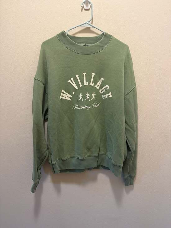 Abercrombie & Fitch Tops - Abercrombie & Fitch W. Village Running Club Oversized Green Sweatshirt Medium